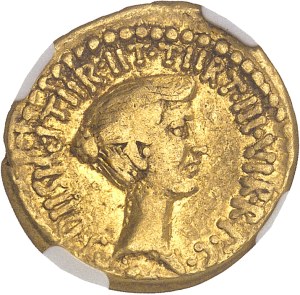Mark Antony and Octavia. Aureus ND (38-37 BC), Athens ?