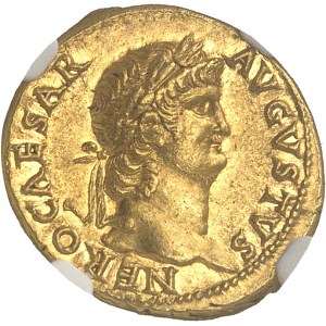 Néron (54-68). Aureus, restauration du Temple de Vesta après le grand incendie ND (64-68), Rome.