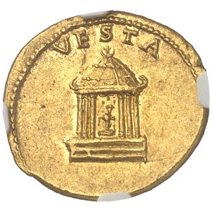 Néron (54-68). Aureus, restauration du Temple de Vesta après le grand incendie ND (64-68), Rome.