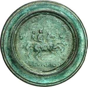 Nero (54-68). Medallion-mounted sesterce ND (67), Lyon.