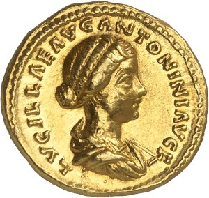 Lucille, wife of Lucius Verus (161-169). Aureus ND (164-169), Rome.