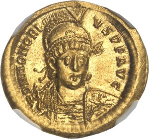 Honorius (393-423). Solidus ND (408-420), Constantinople, 2nd dispensary.