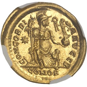 Honorius (393-423). Solidus ND (408-420), Constantinople, 2e officine.