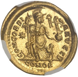 Honorius (393-423). Solidus ND (408-420), Constantinople, 2nd dispensary.