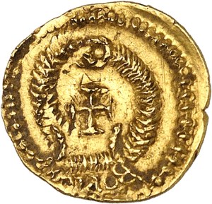 Suevi, pseudo-imperial coinage. Tremissis in the name of Valentinian III ND (c.430-450), Gaul ?