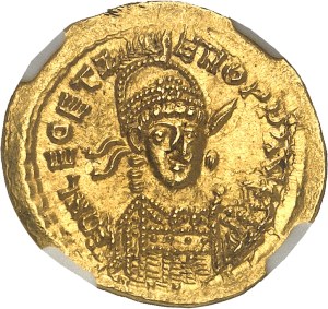 Leo II (January to November 474). Solidus with Zeno ND (474), Constantinople, 9th officina.
