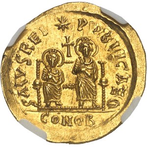 Léon II (janvier à novembre 474). Solidus avec Zénon ND (474), Constantinople, 9e officine.