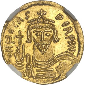 Phocas (602-610). Solidus ND, Constantinople, 10e officine.