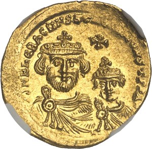 Heraclius and Heraclius Constantine (613-641). Solidus 2nd type ND (613-616), Constantinople, 10th officina.