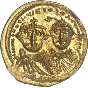 Héraclius et Héraclius Constantin (613-641). Solidus 2e type ND (625-629), Constantinople, 5e officine.