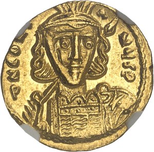 Constantine IV (668-685). Solidus, with Heraclius and Tiberius, 2nd type ND (670-674), Constantinople, 9th officina.