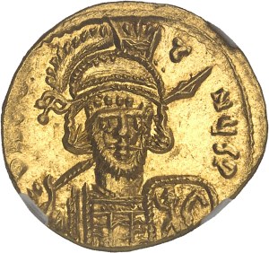 Constantine IV (668-685). Solidus, with Heraclius and Tiberius, 3rd type ND (674-680), Constantinople, 1st officina.
