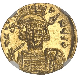 Constantin IV (668-685). Solidus, avec Héraclius et Tibère, 3e type ND (674-680), Constantinople, 4e officine.
