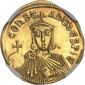 Léon V (813-820). Solidus, avec Constantin ND, Constantinople.