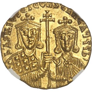 Basile Ier et Constantin (868-879). Solidus ND (868-877), Constantinople.