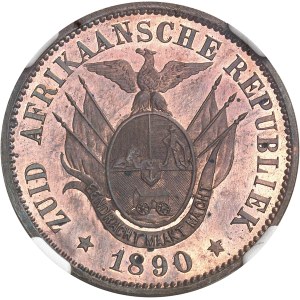 Afrique du sud (République d’). 1 penny, pour L. C. Lauer à Nuremberg, Flan bruni (PROOF) 1890, Berlin (Otto Nolte et C°).