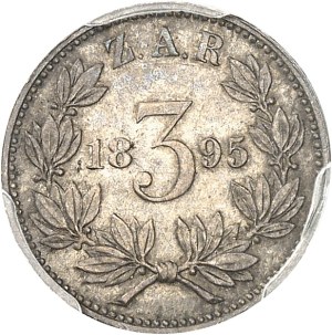 South Africa (Republic of). 3 pence 1895.