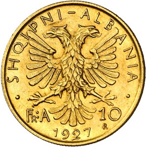 Ahmed Zogu, président (1925-1928). 10 franga ari 1927, R, Rome.