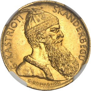 Ahmed Zogu, president (1925-1928). 20 franga ari Skanderberg 1927, V, Vienna.