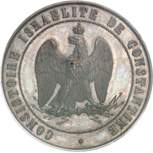 Second Empire / Napoléon III (1852-1870). Médaille, Israél Stora, président du Consistoire israélite de Constantine, Frappe spéciale (SP) 1864, Paris.