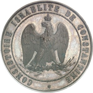 Second Empire / Napoleon III (1852-1870). Medal, Israél Stora, President of the Consistoire israélite de Constantine, Frappe spéciale (SP) 1864, Paris.