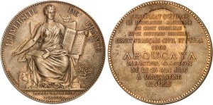 IIIe République (1870-1940). Pair of silver and bronze medals, Algiers law school, by Alphée Dubois 1906 and 1907 (1879 model), Paris.