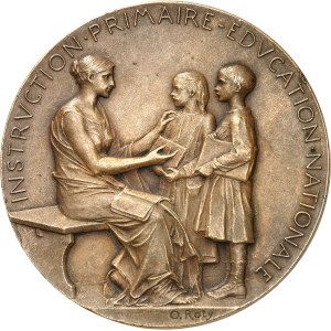 IIIe République (1870-1940). Médaille, instruction primaire, par Oscar Roty 1907 (modèle de 1896), Paris.