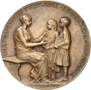 IIIe République (1870-1940). Medal, primary education, by Oscar Roty 1907 (1896 model), Paris.