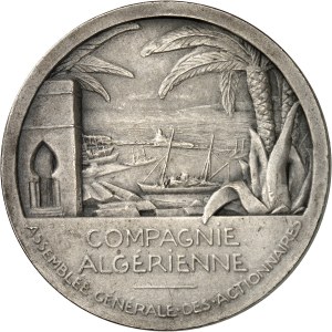 IIIe République (1870-1940). Large attendance token, Compagnie algérienne bank shareholders' meeting, by A. Pommier ND (after 1930), Paris.