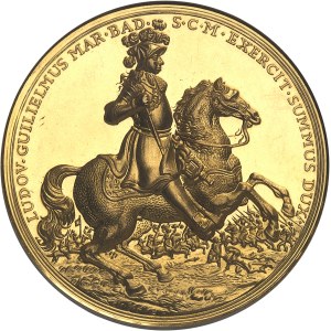 Bade, Louis Guillaume (1677-1707). Médaille au module de 20 ducats, 300e anniversaire du margrave Louis Guillaume et de la Paix de Rastatt, Flan bruni (PROOF) 1955.