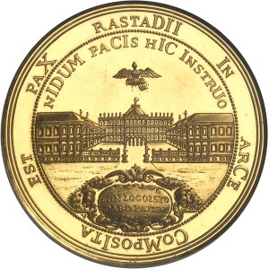 Bade, Louis Guillaume (1677-1707). Médaille au module de 20 ducats, 300e anniversaire du margrave Louis Guillaume et de la Paix de Rastatt, Flan bruni (PROOF) 1955.