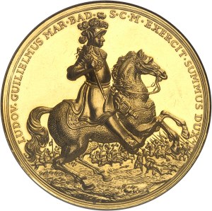 Baden, Louis Wilhelm (1677-1707). Medal in the module of 20 ducats, 300th anniversary of Margrave Ludwig Wilhelm and the Peace of Rastatt, burnished blank (PROOF) 1955.