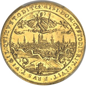 Bavière, Maximilien Ier, duc puis prince-électeur (1597-1651). 5 ducats, nouvelles fortifications de Munich, avec date divisée en bas 1640, Munich.