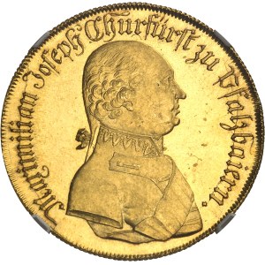 Bavière, Maximilien I (IV) Joseph (1799-1806-1825). Multiple de 5 ducats ou 1/2 thaler en Or, prix de récompense scolaire ND (1803-1805), Munich.