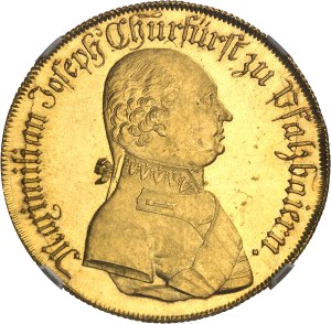 Bavaria, Maximilian I (IV) Joseph (1799-1806-1825). Multiple of 5 ducats or 1/2 thaler in Gold, ND school prize (1803-1805), Munich.