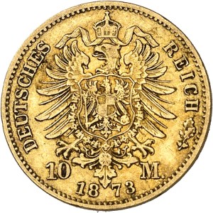 Hamburg (Imperial City of). 10 mark, 1st type 1873, B, Hanover.