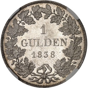 Hesse-Homburg (Landgraviat de), Louis Guillaume Frédéric (1829-1839). 1 florin 1838, Darmstadt.