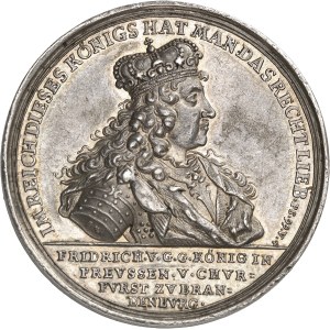 Prusse, Frédéric Ier (1701-1713). Médaille, sacre de Frédéric Ier, roi en Prusse, par lui-même à Königsberg le 18 janvier 1701, par G. Hautsch et G. F. Nürnberger 1701.