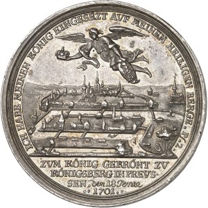 Prusse, Frédéric Ier (1701-1713). Médaille, sacre de Frédéric Ier, roi en Prusse, par lui-même à Königsberg le 18 janvier 1701, par G. Hautsch et G. F. Nürnberger 1701.