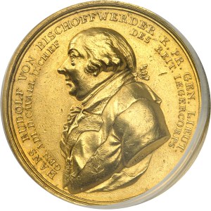 Prusse, Frédéric-Guillaume III (1797-1840). Médaille d’Or, Hans Rudolf von Bischoffwerder par Loos 1797, Berlin.