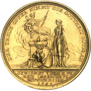 Prusse, Frédéric-Guillaume III (1797-1840). Médaille d’Or, Hans Rudolf von Bischoffwerder par Loos 1797, Berlin.