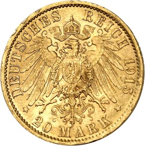 Prussia, Wilhelm II (1888-1918). 20 mark 1915, A, Berlin.
