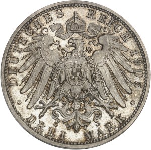 Prussia, Wilhelm II (1888-1918). Test of 3 (drei) mark, Special Strike (SP) 1905, A, Berlin.