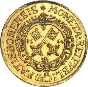 Regensburg (free city of). 4 ducats, in the name of Emperor Leopold I 1664 HF, Regensburg.
