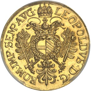 Ratisbonne (ville libre de). 4 ducats, au nom de l’empereur Léopold I 1664 HF, Ratisbonne.