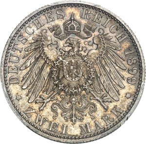 Reuss-Obergreiz (elder branch), Henri XXII (1859-1902). 2 (zwei) mark 1899, A, Berlin.