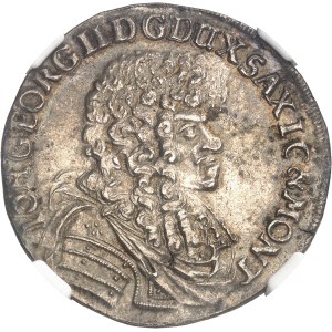 Saxe, Jean-Georges II (1656-1680). 2/3 de thaler 1677 CR, Dresde.