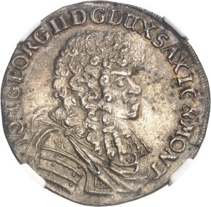 Saxony, John George II (1656-1680). 2/3 thaler 1677 CR, Dresden.