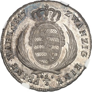 Saxony, Frederick Augustus I (1806-1827). 2/3 thaler 1817 IGS, Dresden.