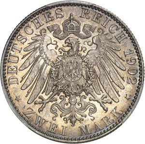Saxony, Albert (1873-1902). 2 (zwei) mark, death of King Albert 1902, E, Muldenhutten.